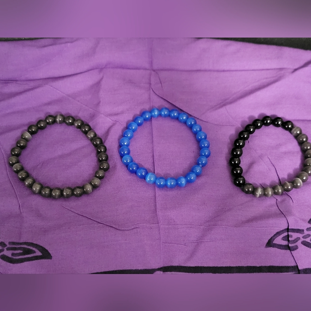 Triple Stone Protection Bracelet Set